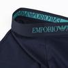 Emporio Armani Men's XL Boxer Briefs, Solid Color with Logo Print, 3-Piece Set, Blue, EM000260 AF10800 MB148, Made In Italy [Parallel Import]