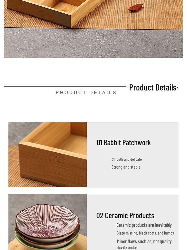 Bamboo Nine-Compartment Snack Tray for Dried Fruits and Hot Pot Side Dishes