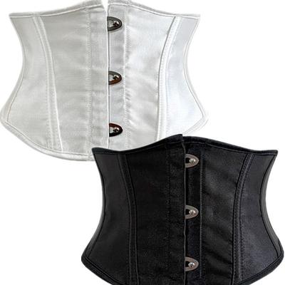 16cm Fishbone Satin Waist Cincher Corset - 3-Button Lolita Court Style Body Shaper
