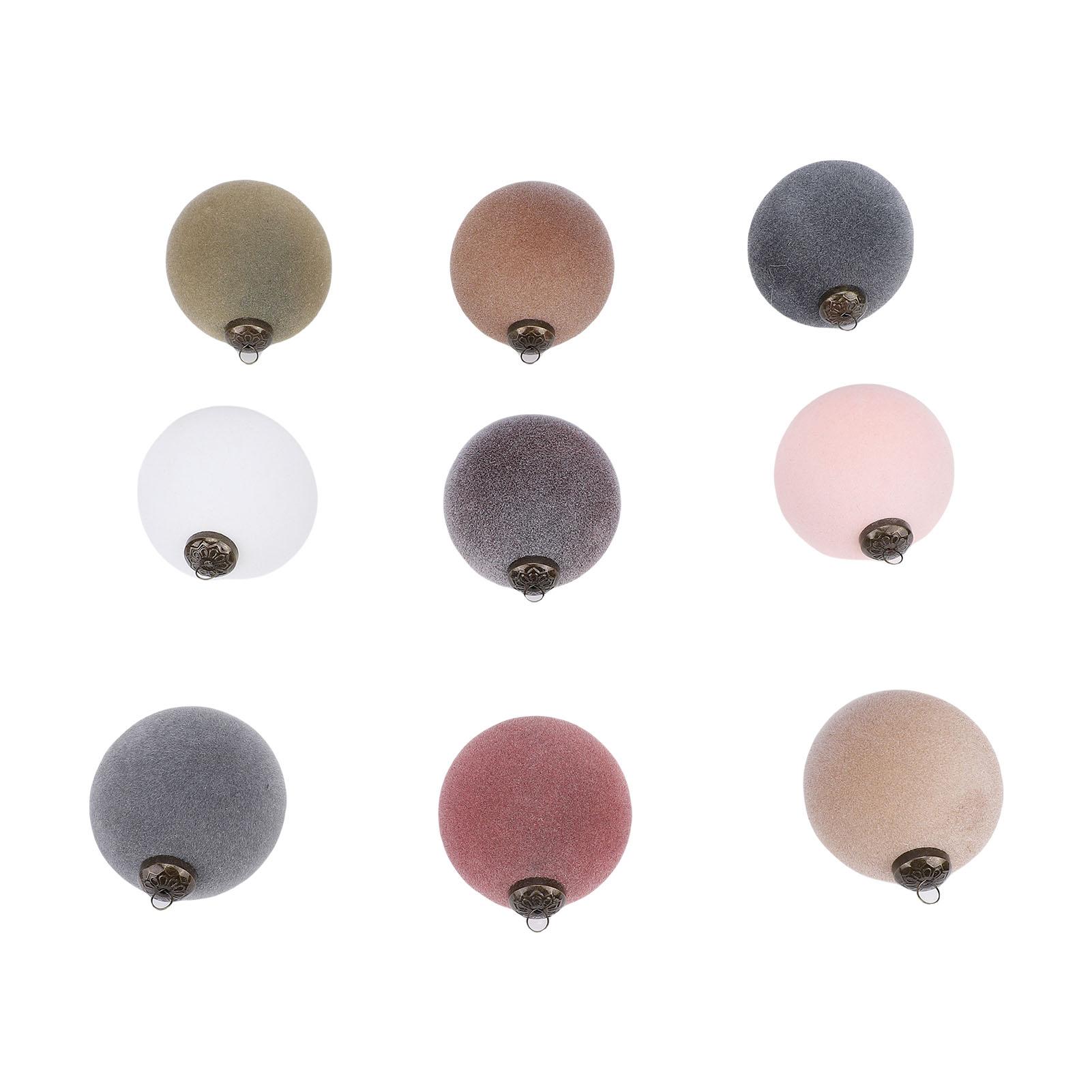 

9PCS Velvet Xmas Ball Ornaments 3.1 Inch PVC Flocked Xmas Tree Hanging Balls for Holiday Birthday Wedding Decorations