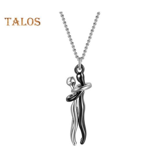 Halskette mit umarmendem Paar, romantisches Liebessymbol, Umarmungskette, Valentinstag, Jahrestag, Geschenk für Ehefrau und Freundin, Dating, Alltagskleidung, Halsschmuck