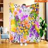 1pc 2D Flat Printing Spring And Summer New Arrival Multicolor Floral And Polka Dot Pattern Digital Print Blanket, All-Season Use, Casual Throw, 100% P