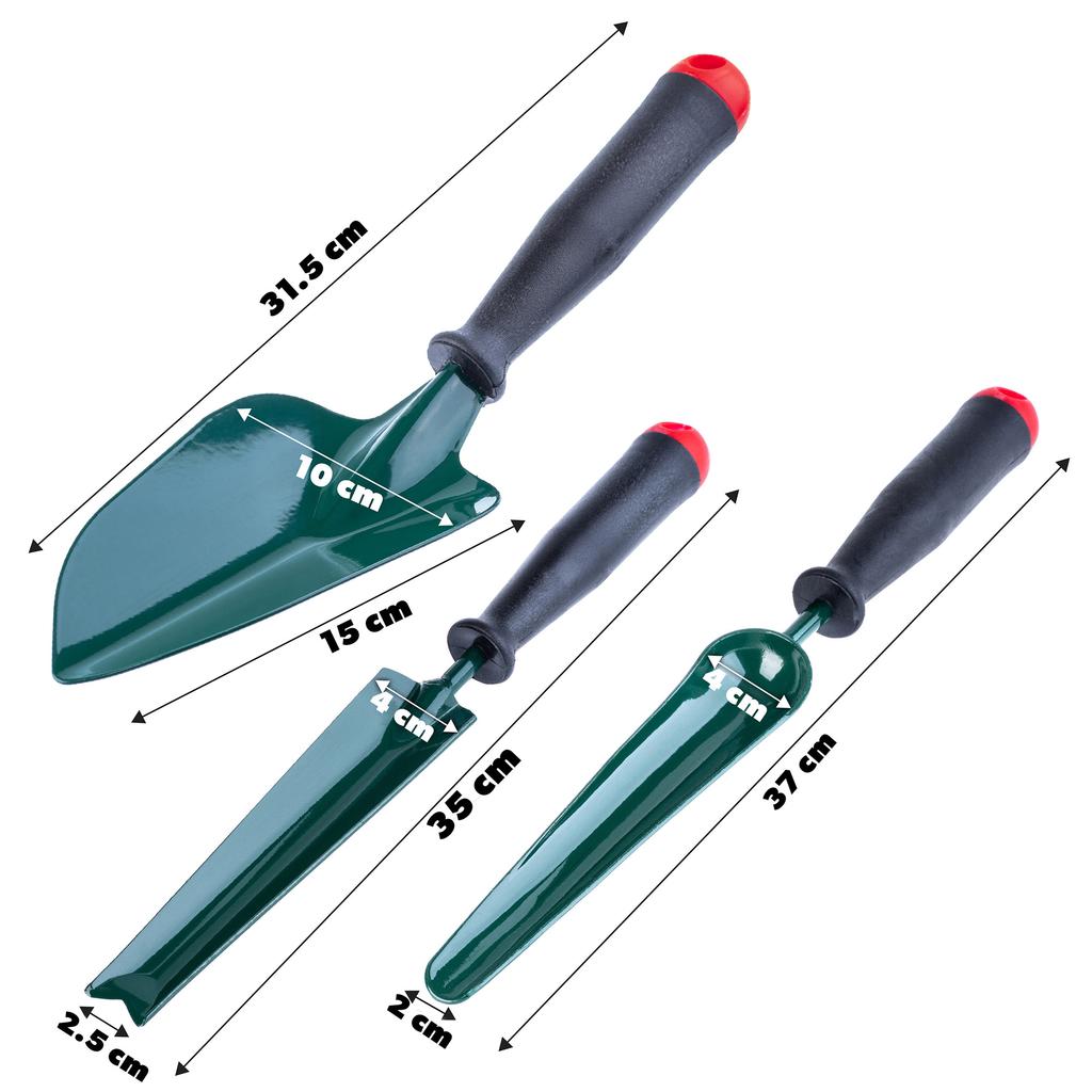 KADAX Gartengeräte-Set 3-in-1 Breite Schaufel Ausstecher Für den Garten Stark