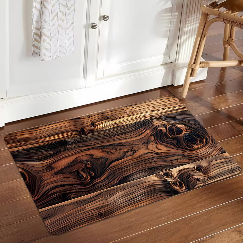 Wooden Wall Paneling Texture Decoration,Carpet,Living Room,Bedroom, Non-slip,Square rug