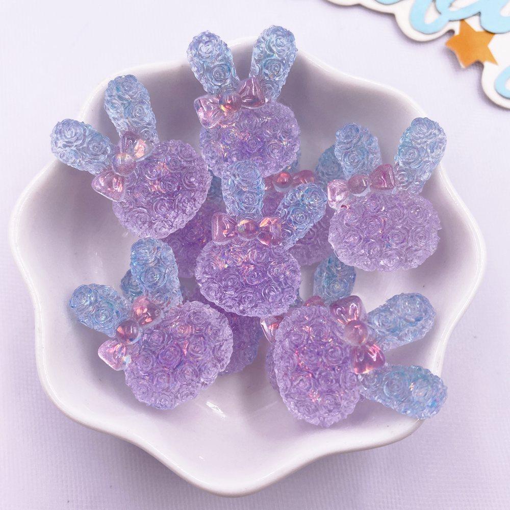 10 BUC Rezină Colorată Desene Animate Fundă Cristal Trandafir Iepure Figurine Spate Plat Strass DIY Decor Nuntă Accesorii Scrapbook Meșteșuguri