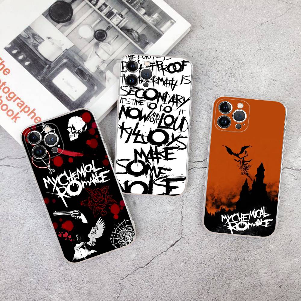 My C-Chemical R-Romance Band Transparent Phone Case For iPhone 16 15 14 13 12 11 Pro Max Plus Soft Cover