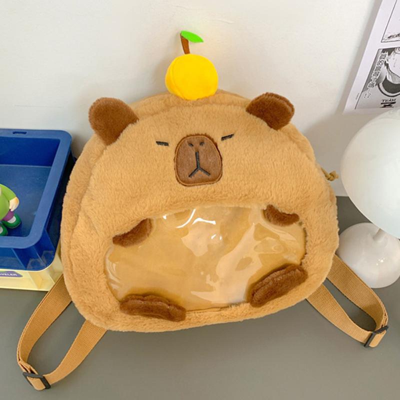 

Рюкзак Капибара Большой Вместимости Женская Сумка Детский Плюшевый Рюкзак Капибара Каваи Мягкая Игрушка Животное Кукла Подарки на День Рождения 1Pc