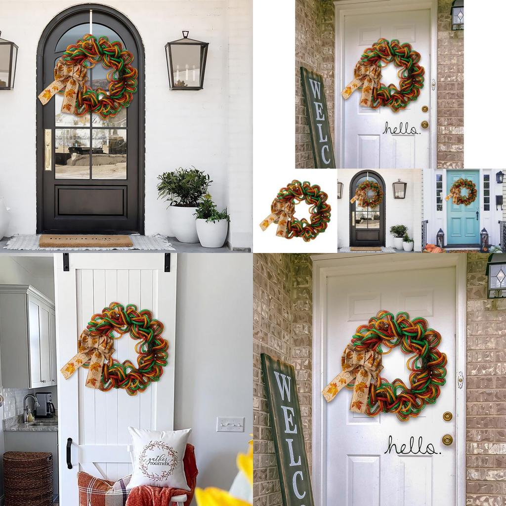 Lebhafter Thanksgiving Ahornblatt Schleifendekor Kranz für Heim- und Türdekoration