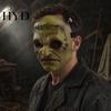 Fade-resistant Retro Horror Gear Halloween Cosplay Masque for Adults Men Women, Realistic Creepy Durable Lightweight Foam Prop Green Half Face
