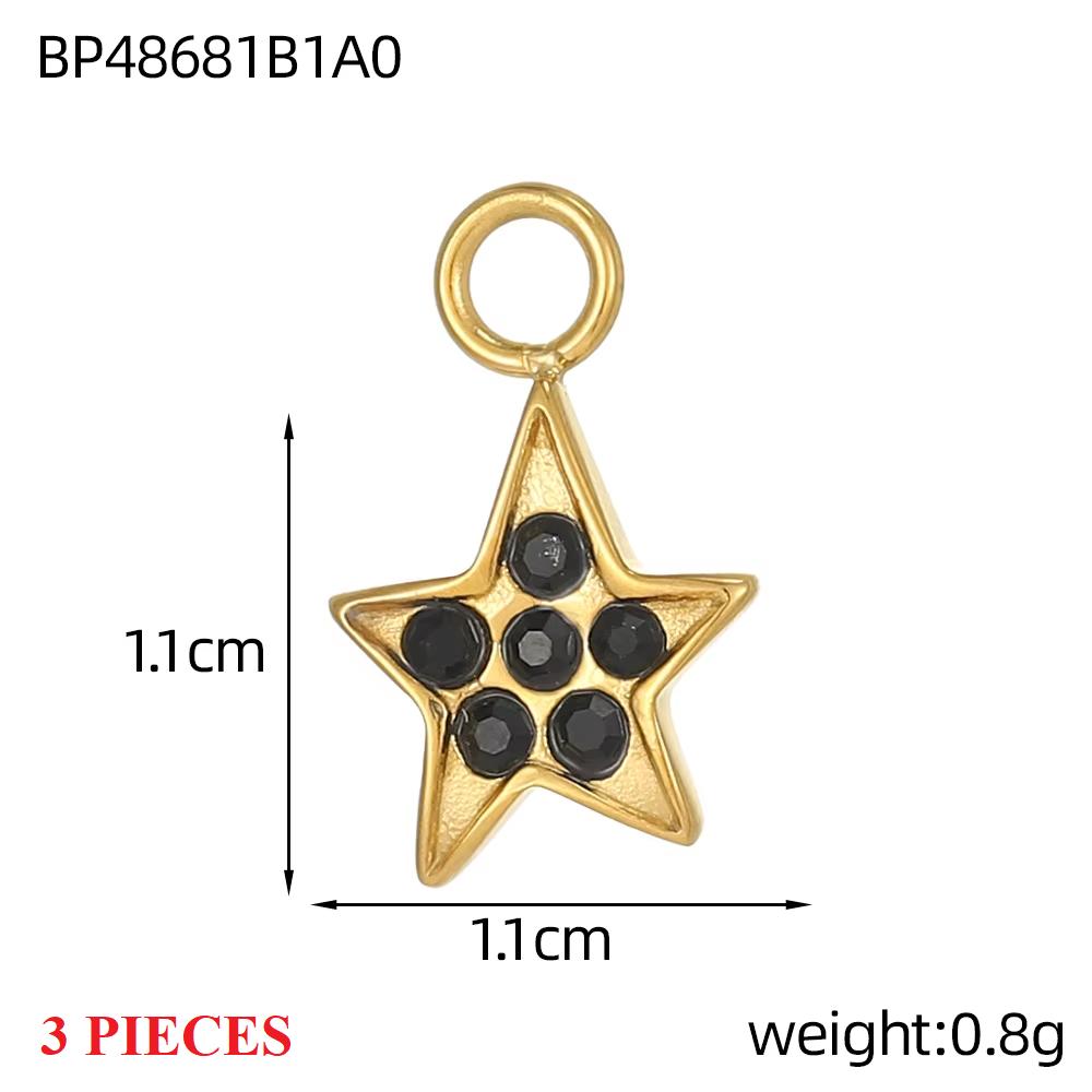 3PCS/LOT CARLIDANA Gold Plated Stainless Steel Colorful Star Pendants Charms for DIY Jewelry Making Necklace Earrings