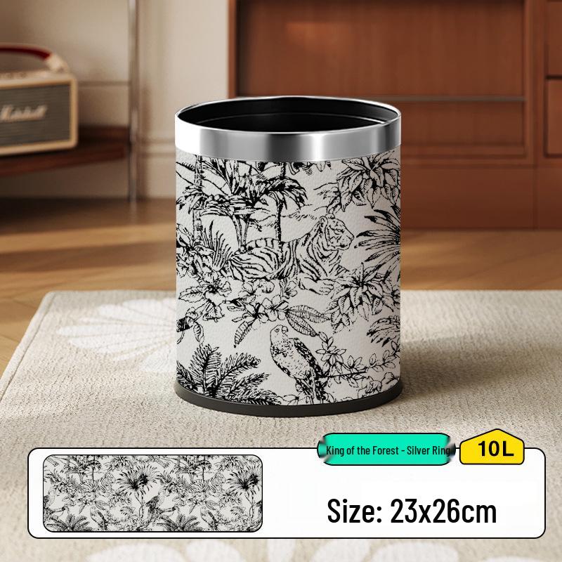 Hemu Cheng High-Capacity Lidless Double-Layer Trash Can for Home and Office