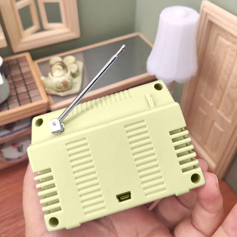 1:12 Dollhouse Miniature Tv Playable Video Mini Television Model Living Room Home Appliances Decor Toy Doll House Accessories