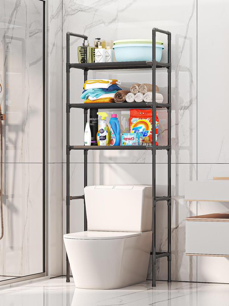 Floor-Standing Bathroom & Kitchen Storage Rack - Punch-Free Design