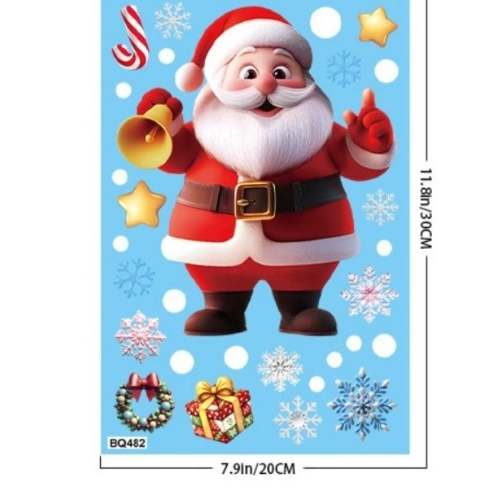 4 Sheets Removable Static Christmas Static Cling Decal Xmas Party Door Stickers Party Supplies