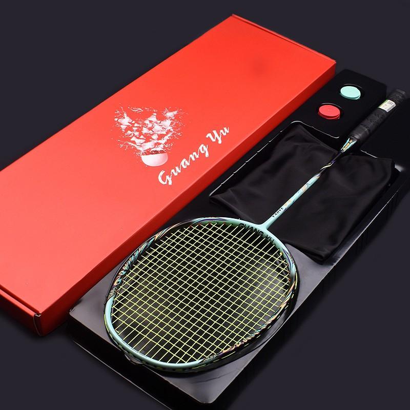 Professional Carbon Fiber Badminton Racket 32 Lbs Training Set Amateur Intermediate Players