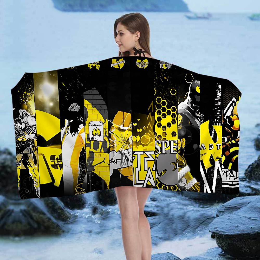 WU-T--TANG CLAN Microfiber Blanket Quick Drying Beach Towels Oversized Printing Super Absorbent Pool Towel Blanket