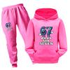 67six Seven Printed Children's Hooded Sweatshirt Trousers Casual Suit