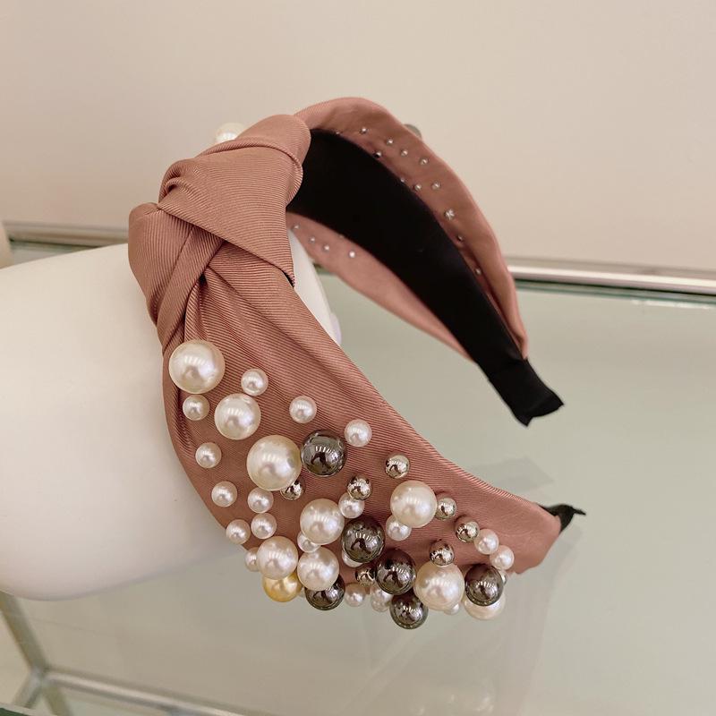 Retro Mori Girl Knot Headband with Pearls & Bow