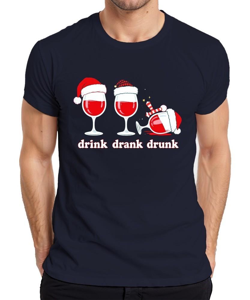 Drink Drink Drunk Wine Christmas Funny Gift Wine Lover Unisexs T Shirt S