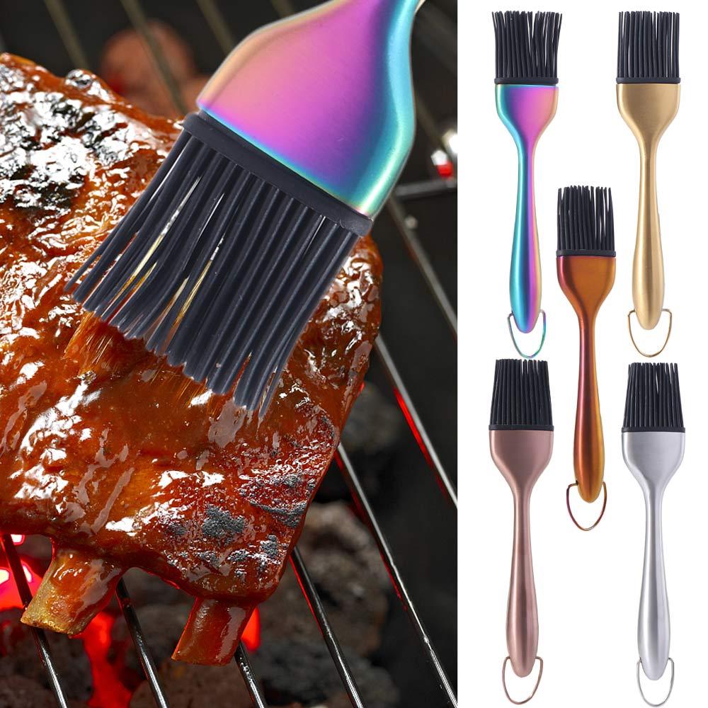 Heat Resistant BBQ Grill Oil Sauce Brush Hangable Pastry Brushes Durable Oil Brushes  BBQ Tools