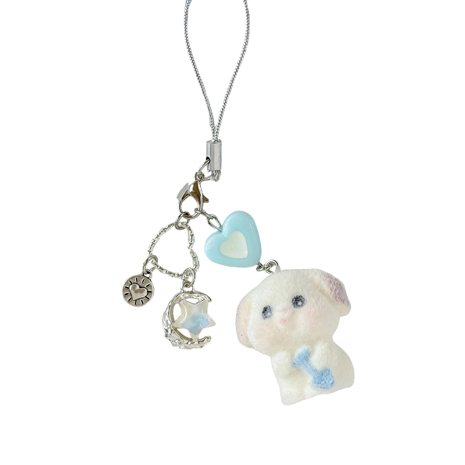 

Flocked Animal Lanyard Charm – Soft Small Animal Pendant With Decorative Accessories, Multi-Purpose Phone Lanyard, Keychain & Bag Charm, Cute Portable One Size