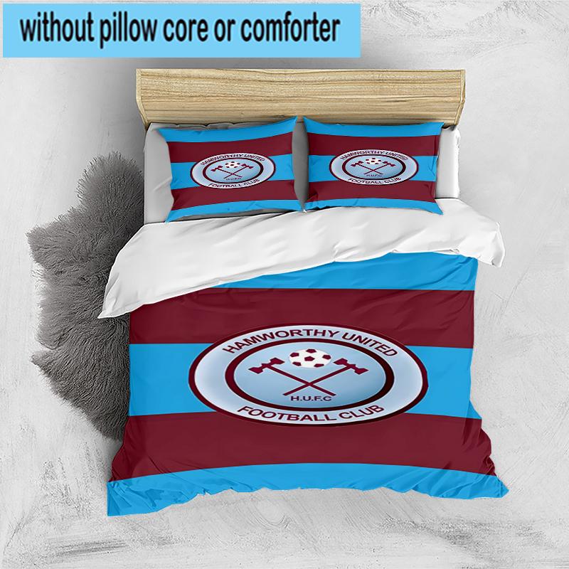 3PCS Football Club Ham-worthy Homes Bedding Set,Including 1pc Duvet Cover And 2pcs Pillowcases Perfect for Bedroom, Dormitory, Fan Christmas Gift