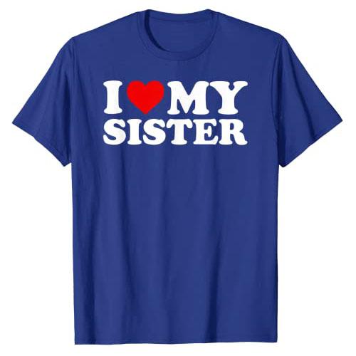 Ich Liebe Meine Schwester T-Shirt Ich Liebe Meine Kleine Schwester Grafik T-Shirt Oberteile Lustige Sprüche Buchstaben Gedruckte Outfits Familie Partnerlook Kleidung