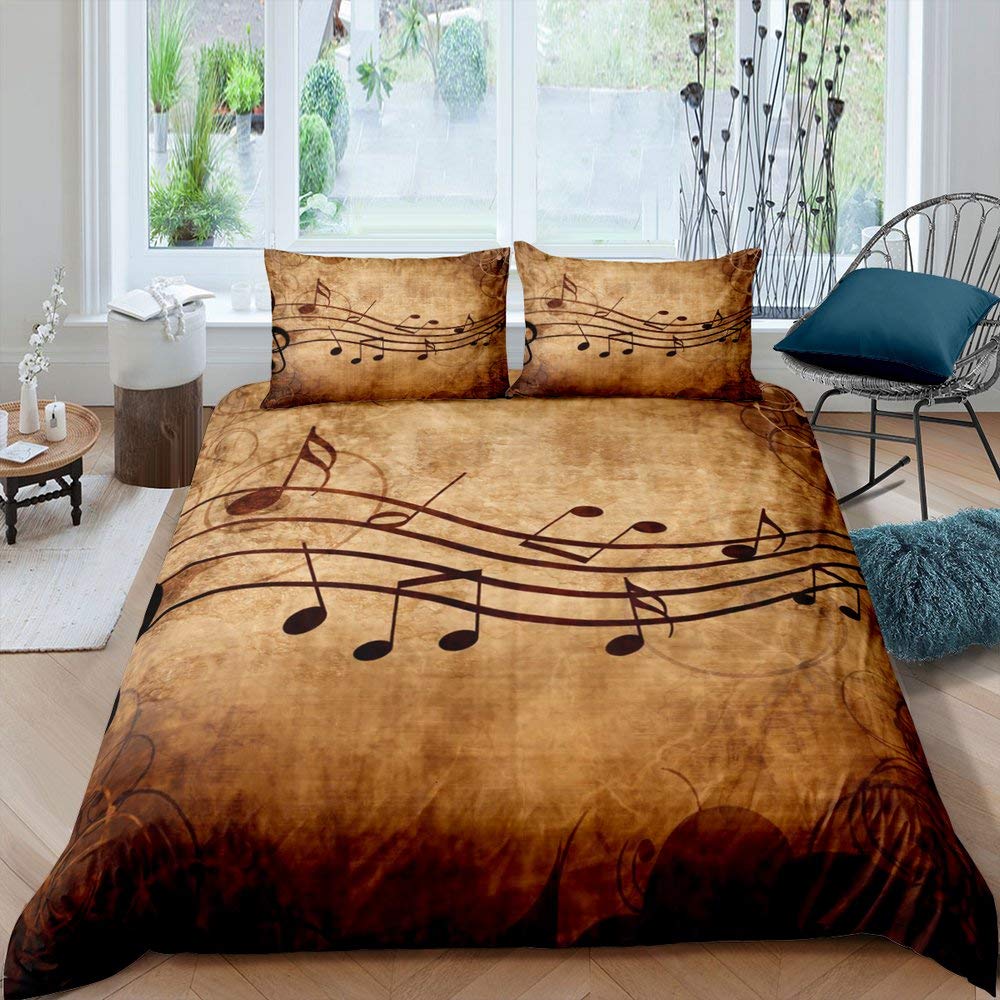 

Purple Colorful Music Note Guitar 3D Print Bedding Set Cozy Duvet Cover King Queen Twin Size Birthday Gift Boy Kid Room Decor EU Single 135x200cm