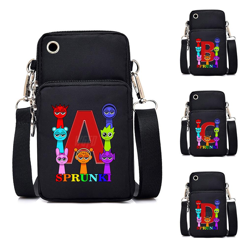 Schoolbag Multifunctional Casual Mobile Phone Bag Lightweight Messenger Change Small Bag Printed Rhythm Box