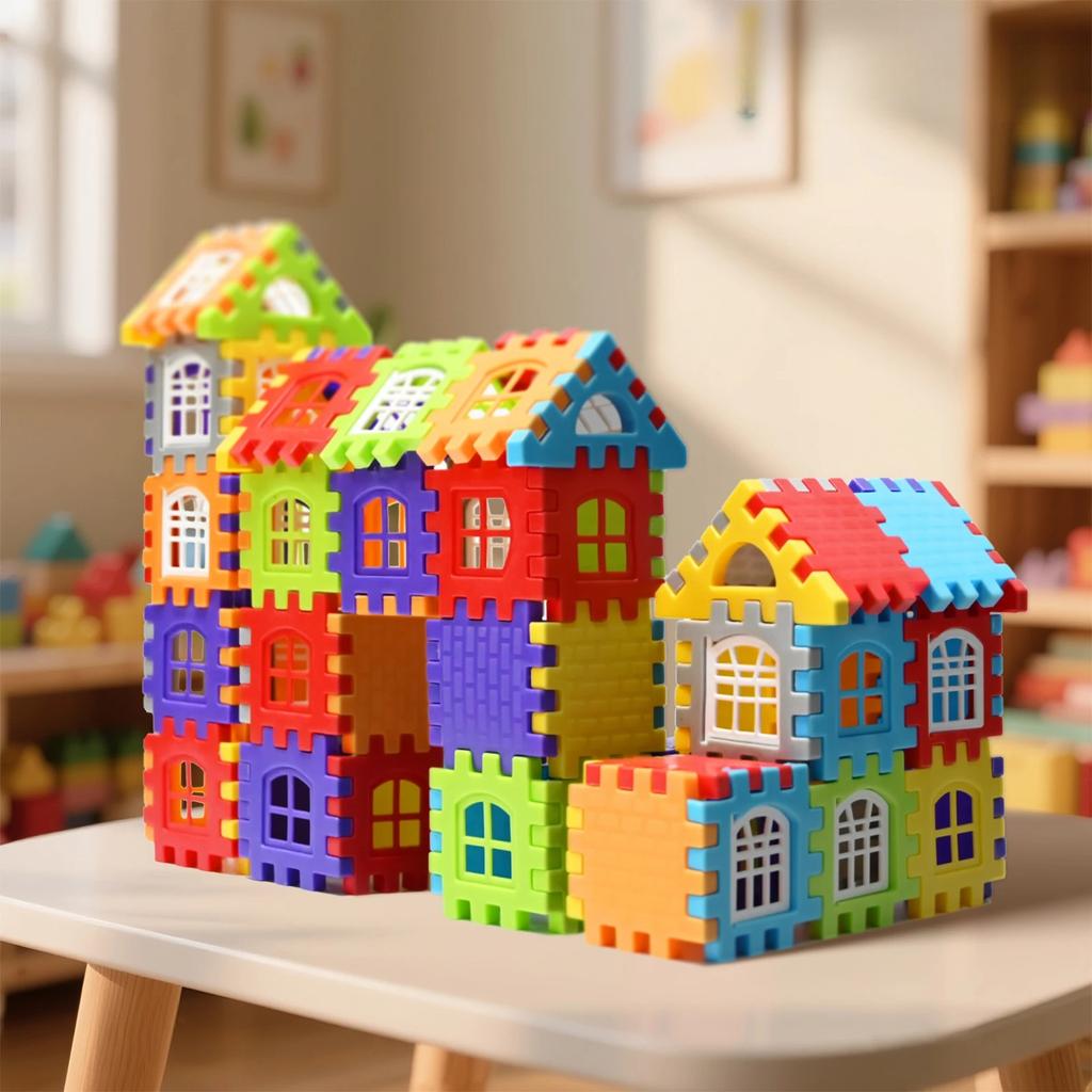 Non-Toxic 25/140Pcs Building Houses Set Diy Simulation Building Block Window Design Colored Children Creative Puzzle Toys Birthday Gift