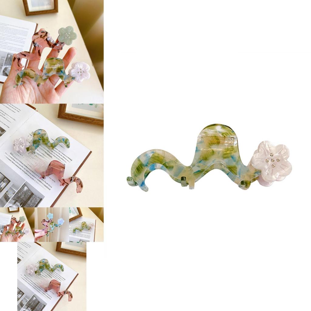 Unique Geometric Floral Hair Claw Clip Crafted From Acetate With Sparkling Rhinestones