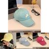Trendy Unisex Soft Yellow Letter Embroidered Baseball Hat For Casual Spring Looks