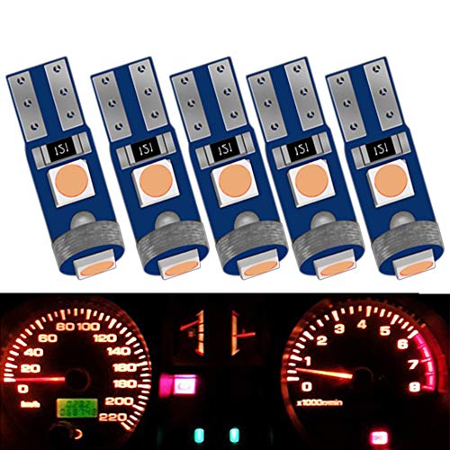 T5 LED Meter Bulb Panel Bulb Air Conditioner Bulb Wedge Bulb Red Dashboard Meter Instrument Panel Air Conditioner Panel Room 12V Car Motorcycle 3