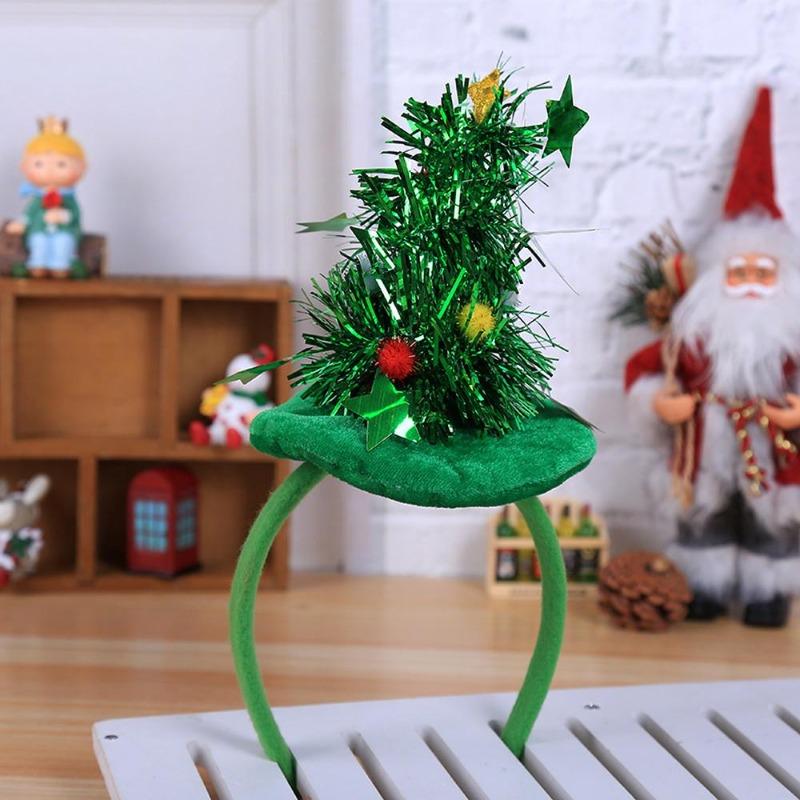 

1Pc Christmas headband Party Headdress Headband Christmas Stretch Headwear Hair Band Decorative зелений