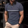 Patchwork Polo Shirt Daily Casual Lapel Men's Top Short Sleeve