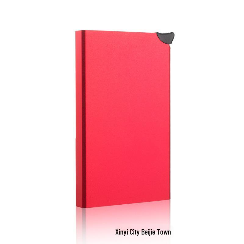 Anti-Magnetic RFID Anti-Theft Metal Card Holder with Automatic Pop-Up Feature.