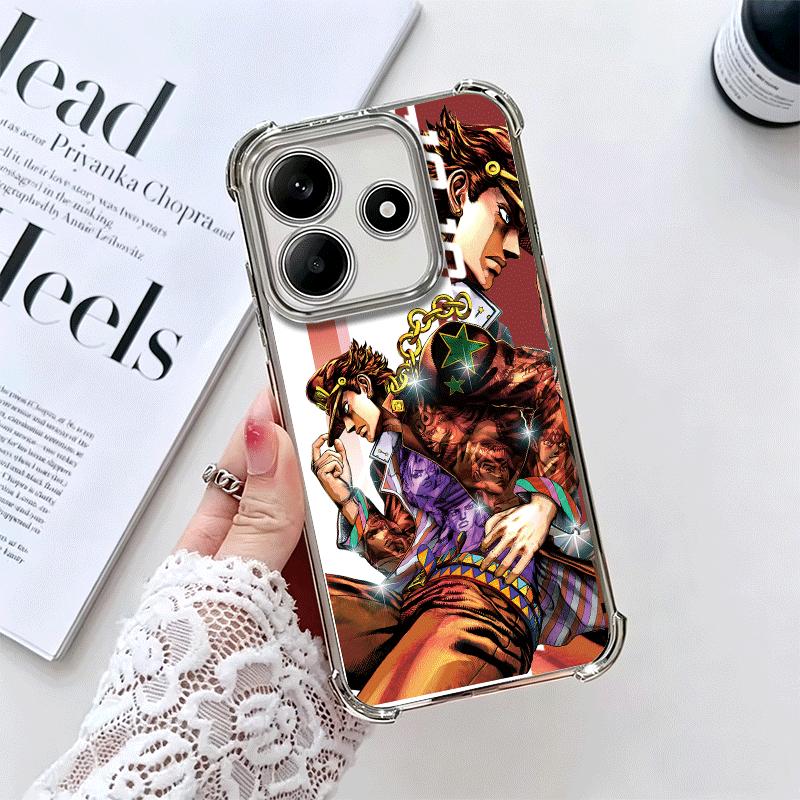 JoJo Adventure Anime Desgin Soft Phone Case For Xiaomi Redmi Note 14 15 Pro Plus 13 12 11S 11T 5G 10 9S 9 Plating Anti-Fall Fund