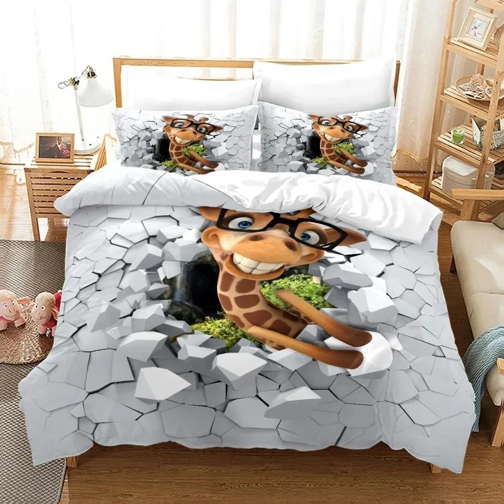 3D Print African Animals Giraffe Sunset Bedding Set Duvet Cover Set With Pillowcase 2/3pcs Comforter Cover Bedroom Decor