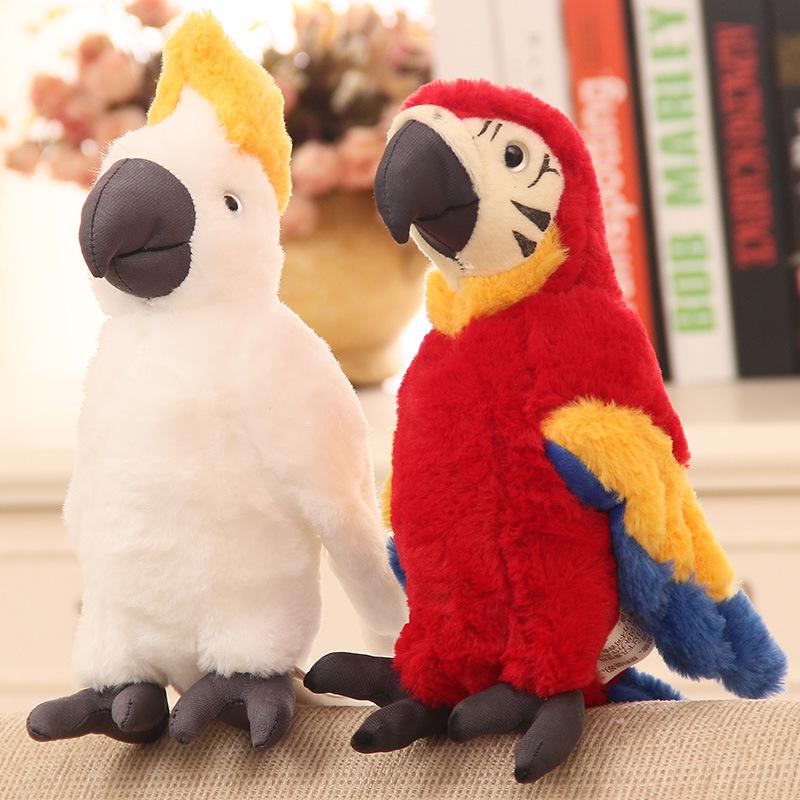 Parrot Simulation Cute Plush Toys Anime Model Of Wildlife Soft Toys Stuffed