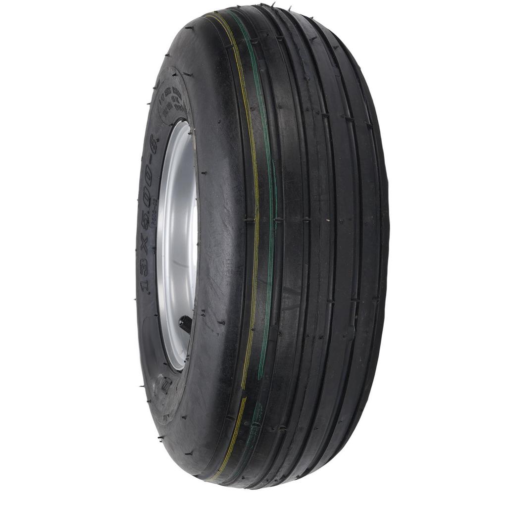 ATV Tire 13x5.00 6 6in with Rim Non Slip for ATV UTV Quad Off Road Vehicle Go Kart Mini Bike Field Mower Silver