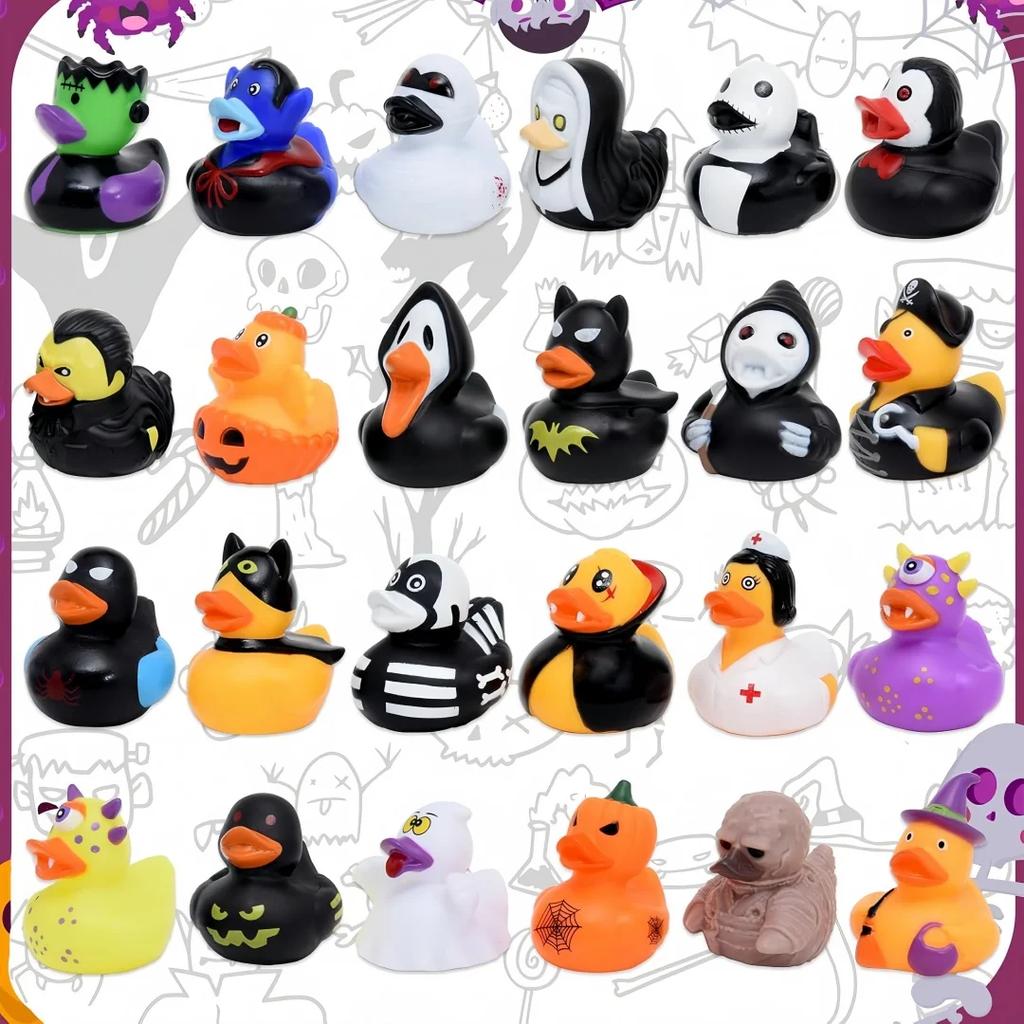 6/12/24 Pieces of Halloween Rubber Ducks, Halloween Character Set Rubber Ducks, Pumpkin Rubber Ducks, Christmas Decorations