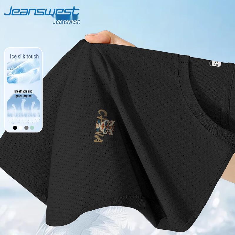 Jeanswest Men's Quick Dry Ice Silk Mesh T-Shirt