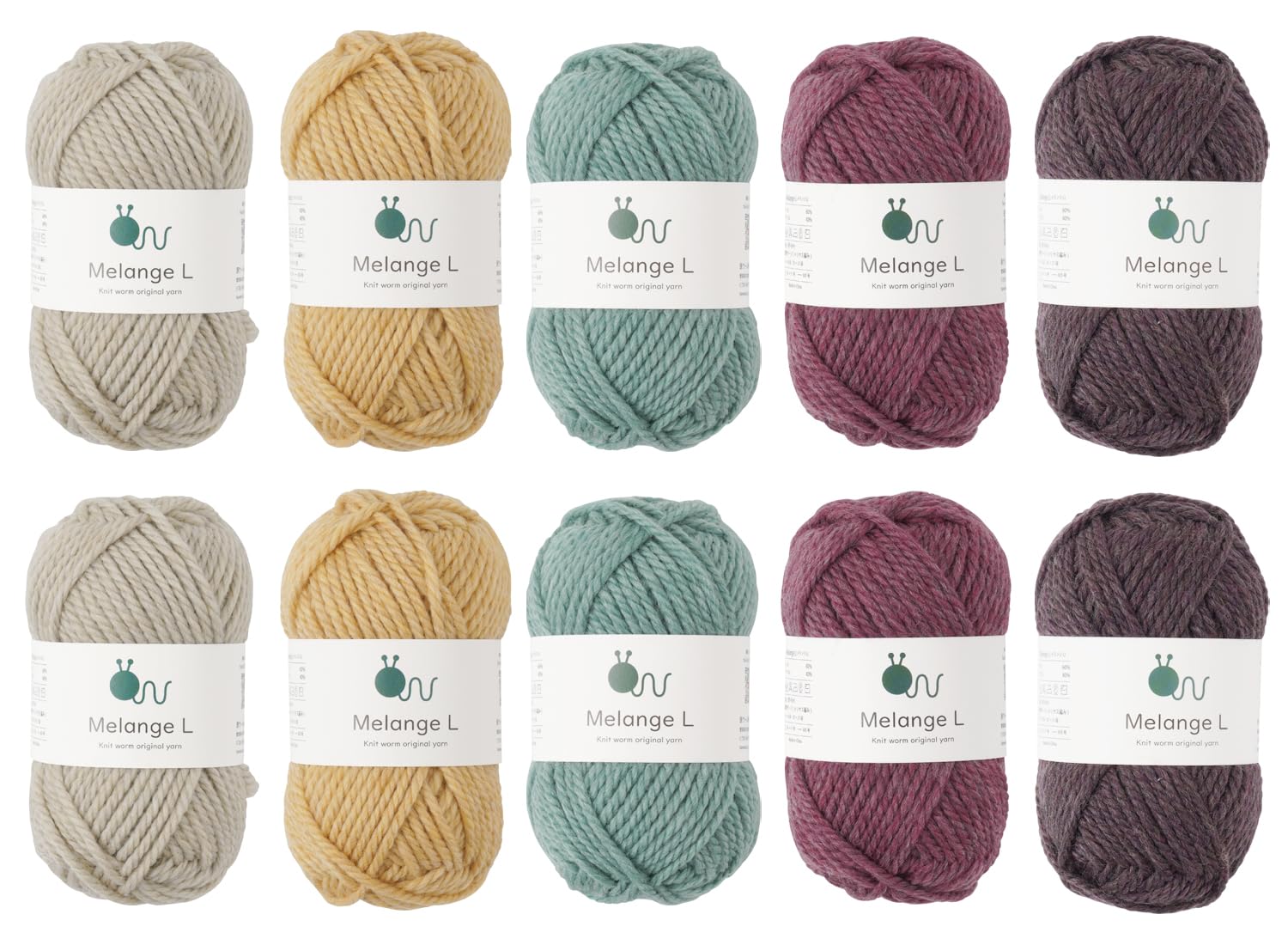 

Raw Wool Knitworm Melange Extra 30g Acrylic Assortment Yarn, 10-Ball Set, Thick, (45m), 60% Wool, 40% (30. 2)