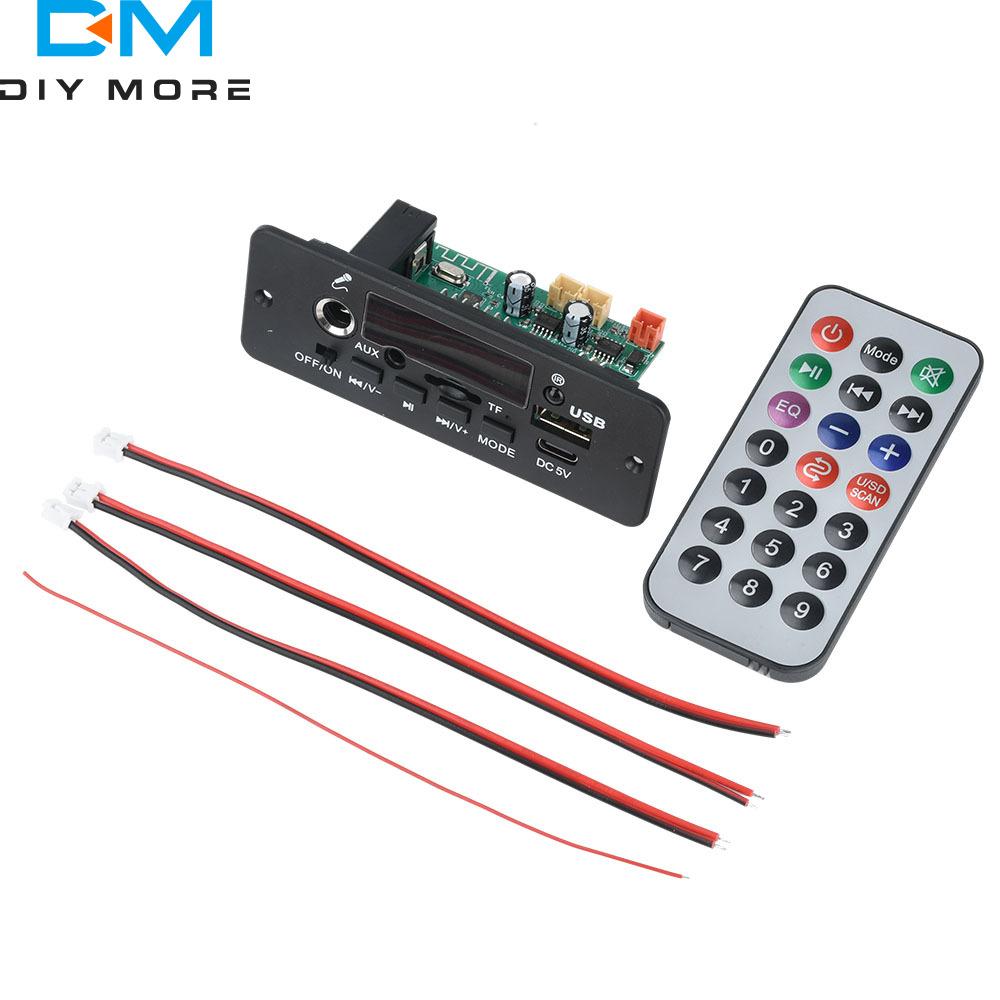 5W+5W Digital Amplifier MP3 Decoder Board DC 5V Bluetooth 5.0 FM Support Microphone Car MP3 Player with Remote Controller