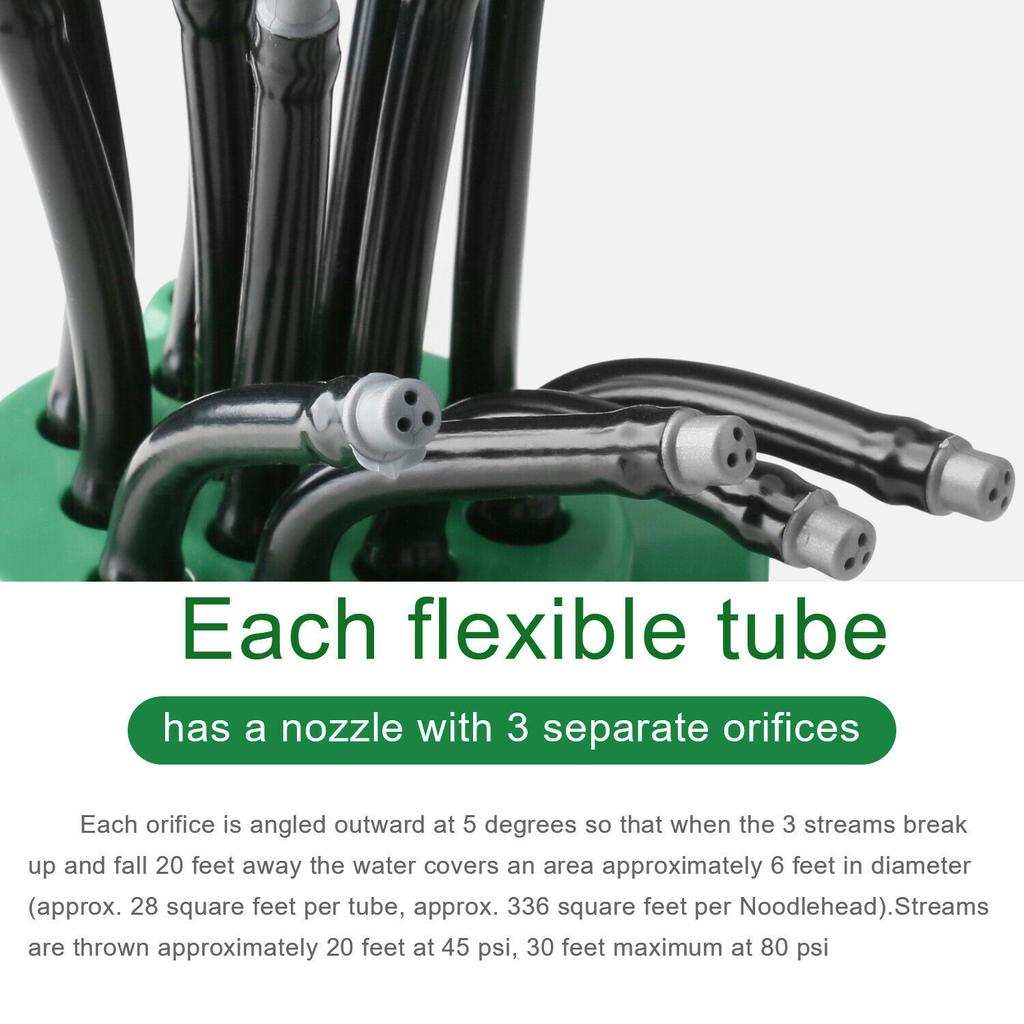 Garden Sprinkler Multi Tips Lawn Sprinkler Head Nozzle 12 Flexible Spray Nozzles 360 Degree Rotating Lawn Sprinkler