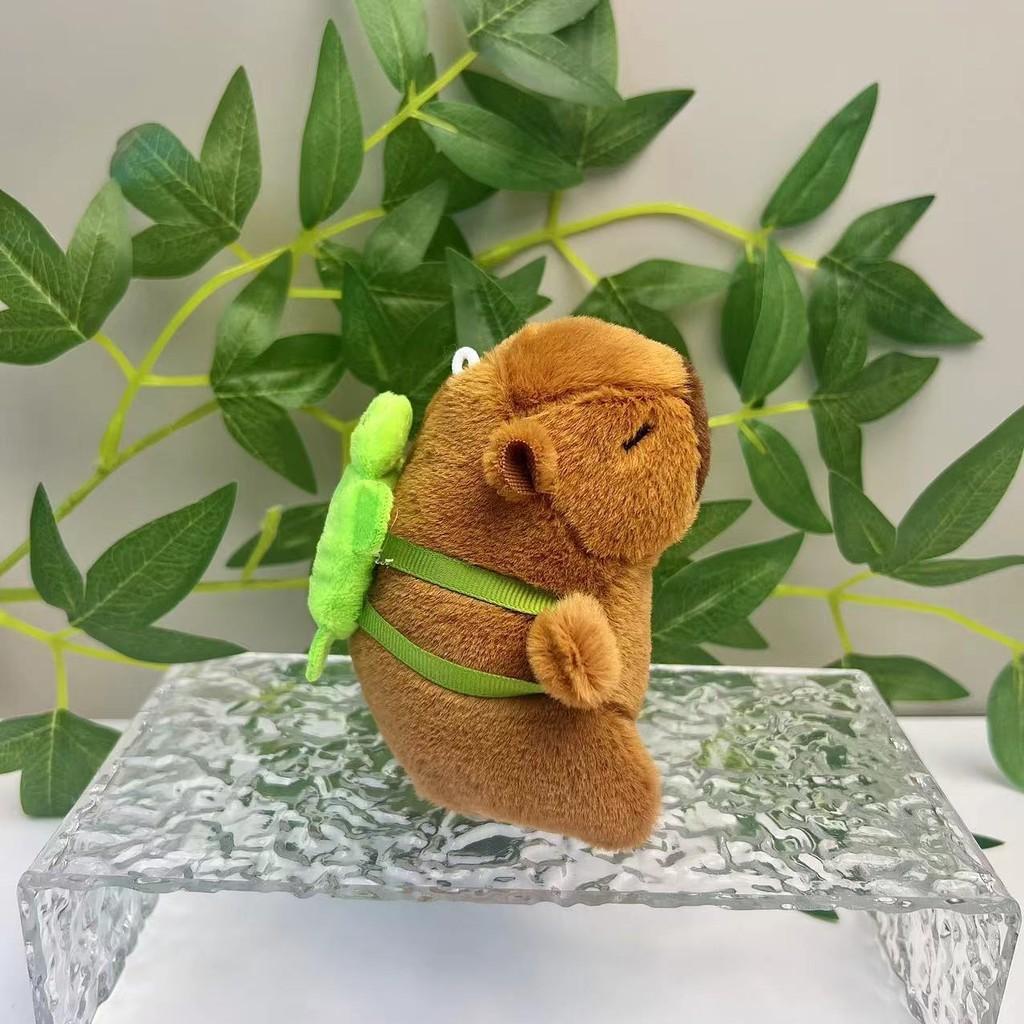 Capybara 11cm Fashionable Plush Keychain With Adorable Strawberry Hat Great Personalization For