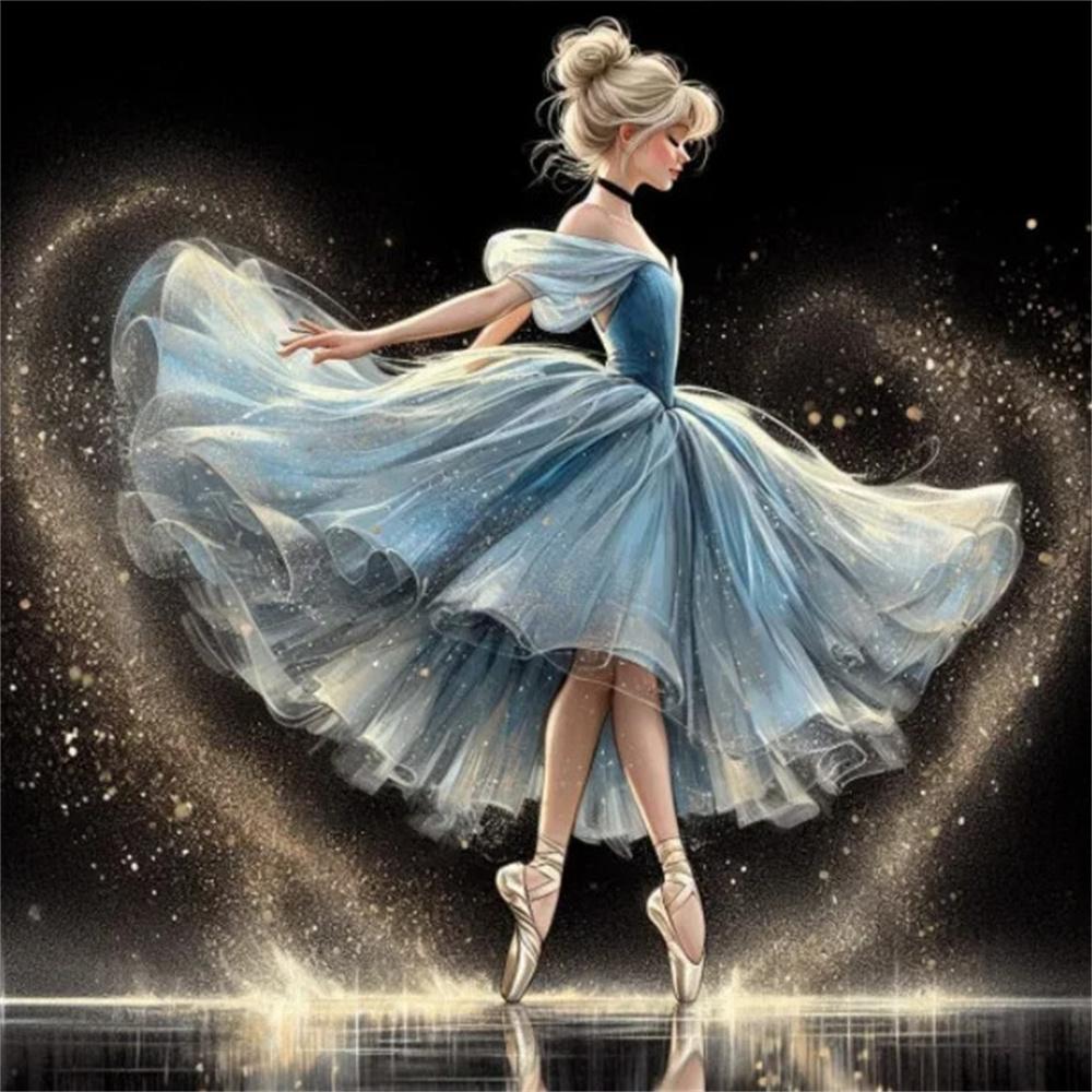 Disney 5D Diamond Painting Dancing Princesses Cross Stitch Mosaic Kit Home Decoration Wall Sticker DIY Handmade Gift