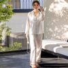 Loose solid color pajamas, new long-sleeved trousers, thin set, advanced sense, exquisite and comfortable breathable women's loungewear