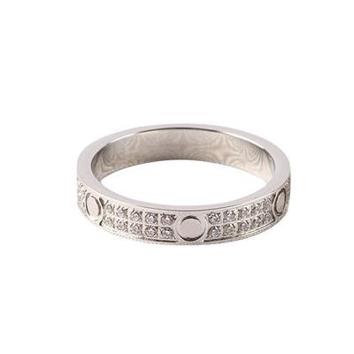 New Ring Second and Third Row Diamond Fashion Ring Titanium Steel Ring