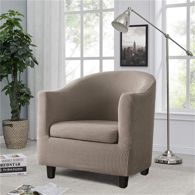 Husa de canapea cu arc din fleece polar, huse elastice pentru canapea club pentru living, husă pentru fotoliu tip tub cu huse de pernă detașabile